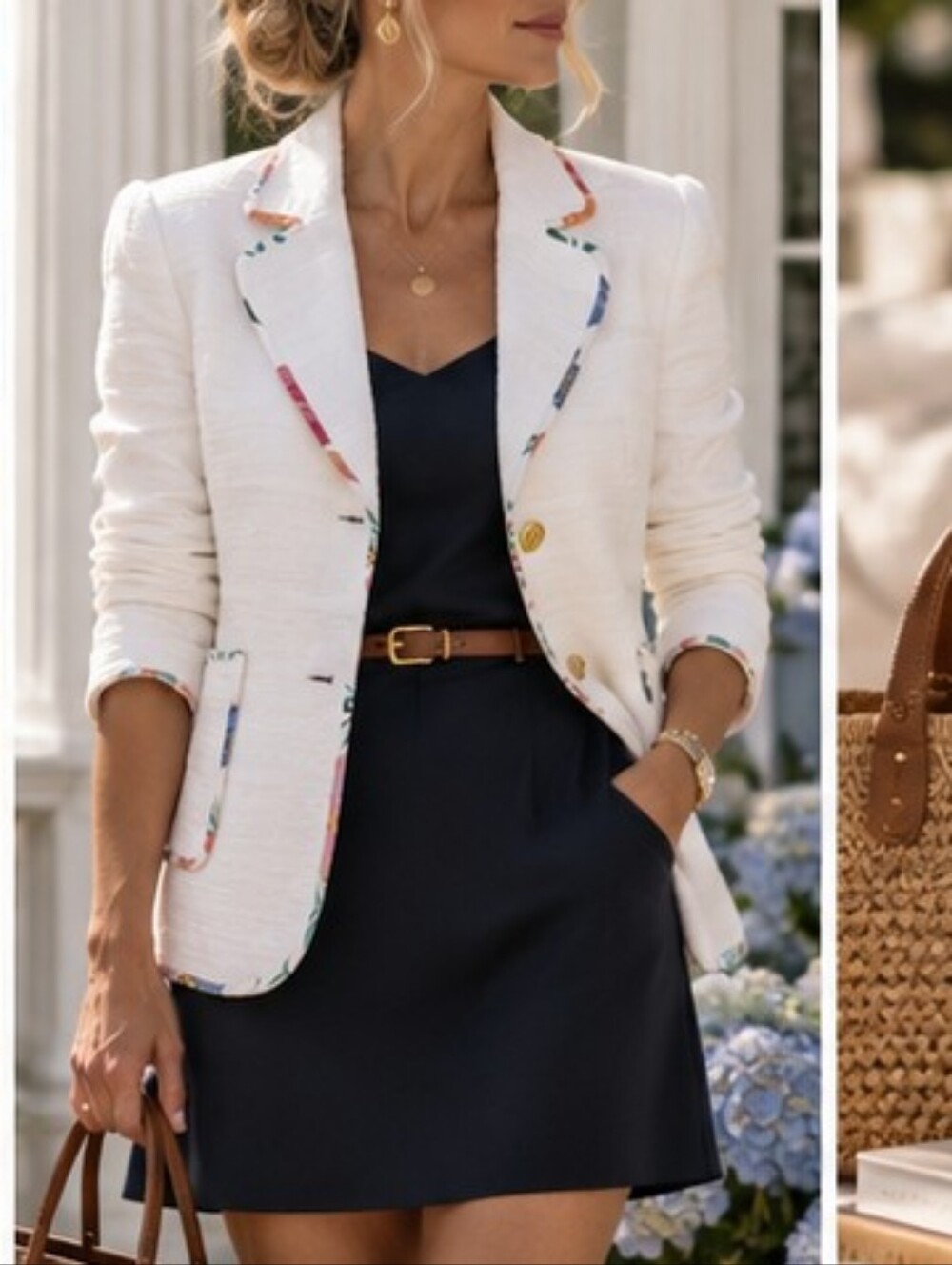 $428 Kate Spade White Blossom Trim Tweed Jacket - Picture 4 of 16